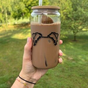 Cute Dog Ears Glass Tumbler